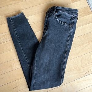 Classic pair of Free People black/gray skinny jeans!
